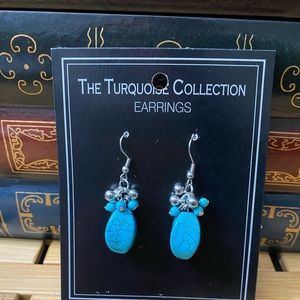 Turquoise Dangle Earrings,Genuine Surgical Steel